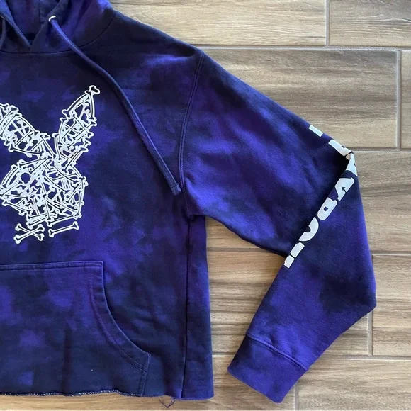 PLAYBOY Skeleton Rabbit Head Crop Hoodie Sz SMALL - Picture 6 of 10